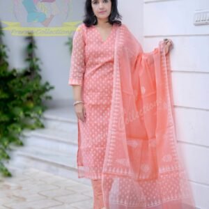 Pastel Kota Doriya Block Print Dress