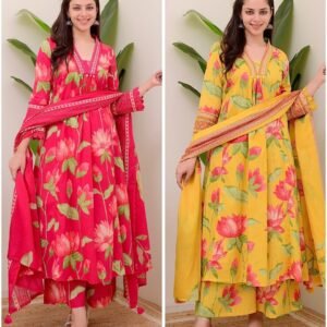 Premium Heavy 3 Piece Cotton Full Printed Dress